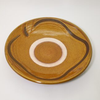 小鹿田焼　7寸皿スリップ　柳瀬元寿/Onta 21cm dish/br./Yanase motohisa