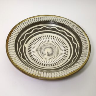 小鹿田焼　7寸皿カンナ　柳瀬元寿/Onta 21cm dish/kanna/Yanase motohisa