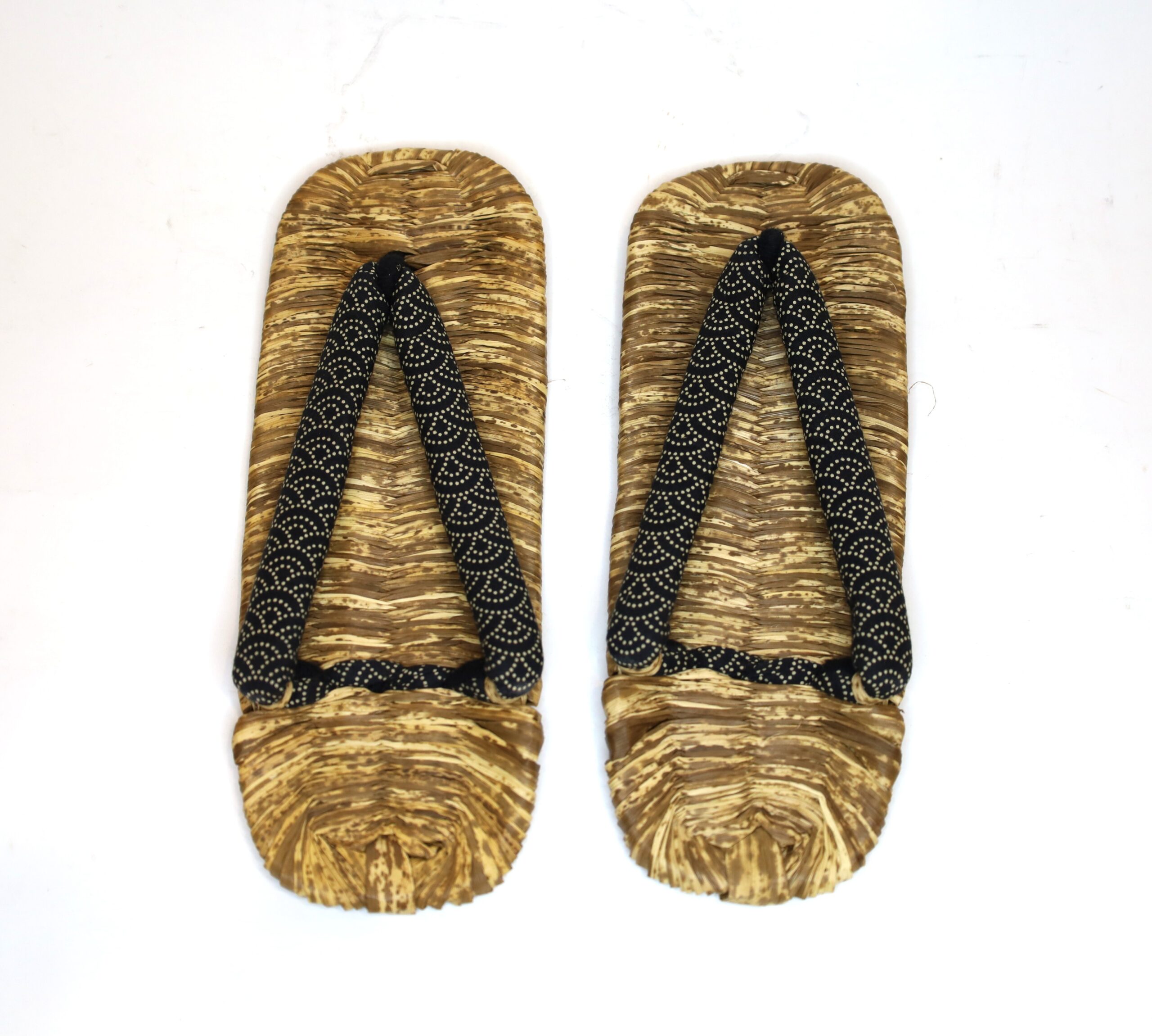 日田 竹皮わらじ 青海波/Hita Bamboo bark sandals/Seigaiha/Japan
