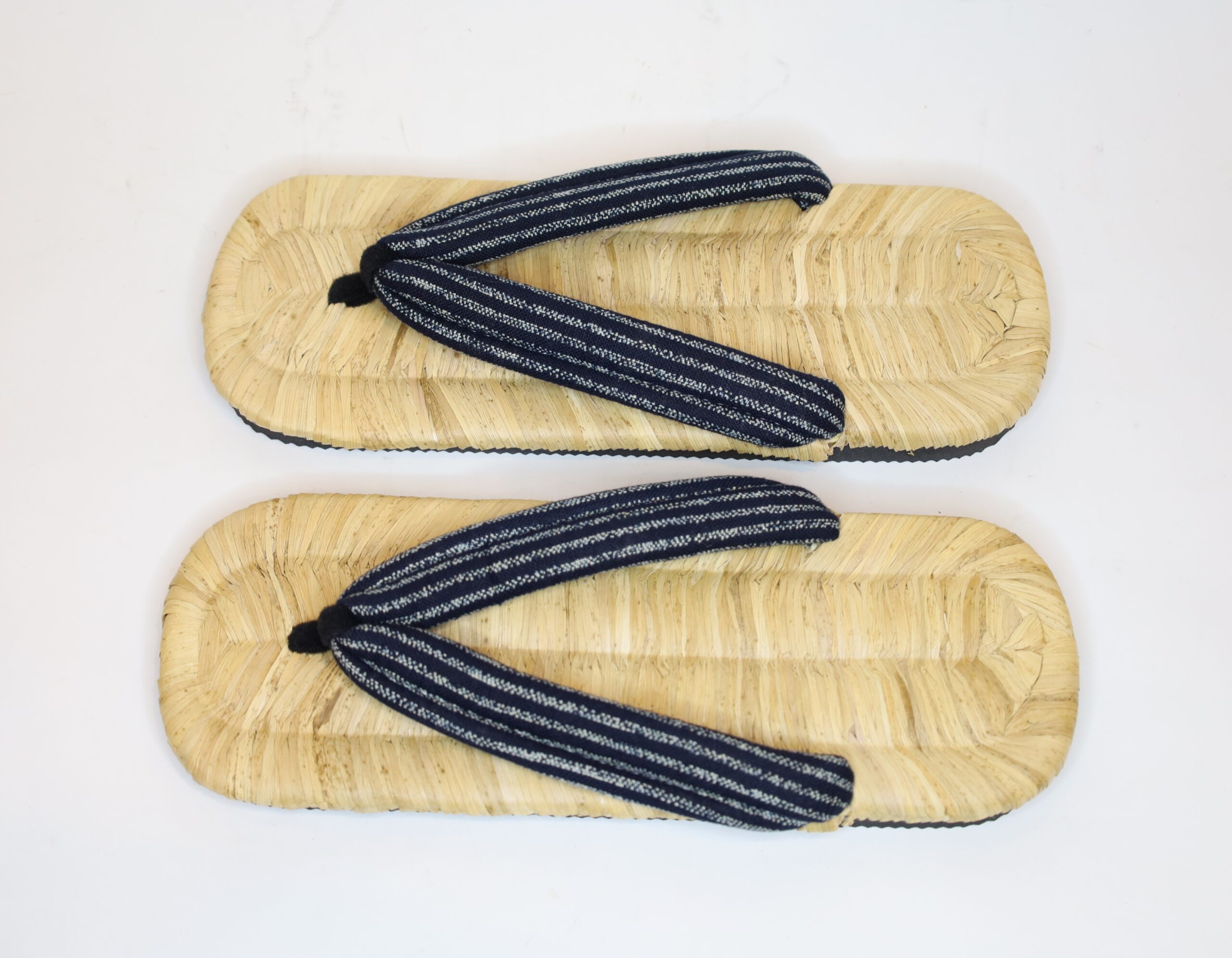 日田 竹皮雪駄 大 ゴム底付 縞/Hita Bamboo bark sandals/L/Rubber sole/stripe - 画像 (3)