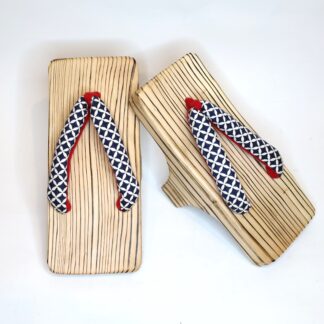 日田げた　一本歯　24.5cm七宝青/Hita Wooden single edge sandals/cedar/Cloisonné blue