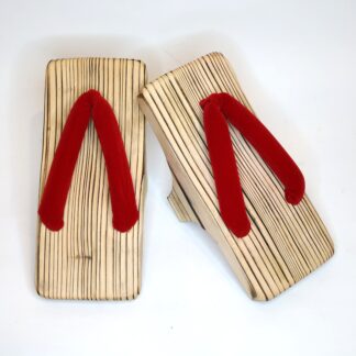 日田げた　一本歯　24.5cm赤/Hita Wooden single edge sandals/cedar/red