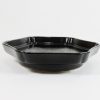 スタジオM　輪花皿「Tsubaki」　黒 Studio M hexagonal dish/black/Aichi pref. - 画像 (3)